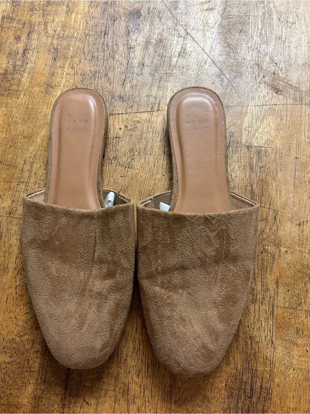 a new day Tan Suede Slide Mules